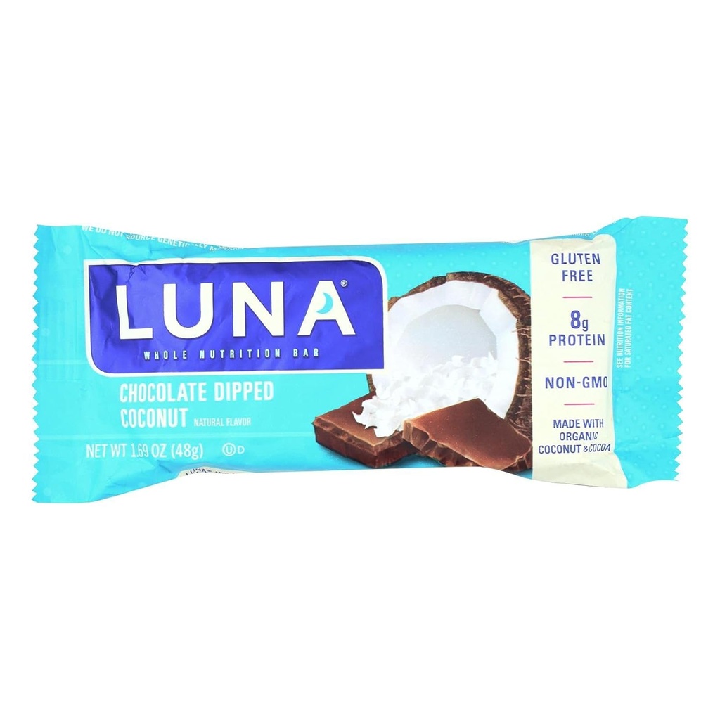 Clif Bar Luna Bar - Organic Chocolate Dipped Kókuszdió - Oz 15 - 1.69
