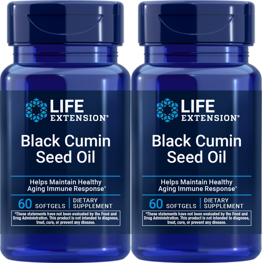 Life Extension Black Cumin Seed Oil, 60 softgels (Pack of 2)