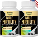 Suplementos de fertilidade para homes, vitaminas prenatais masculinas - Conde de Sperm optimal, motilidade e forza, 2000MG Mens Fertility Suplemento con Maca Root para a Concepción - Packs de 2