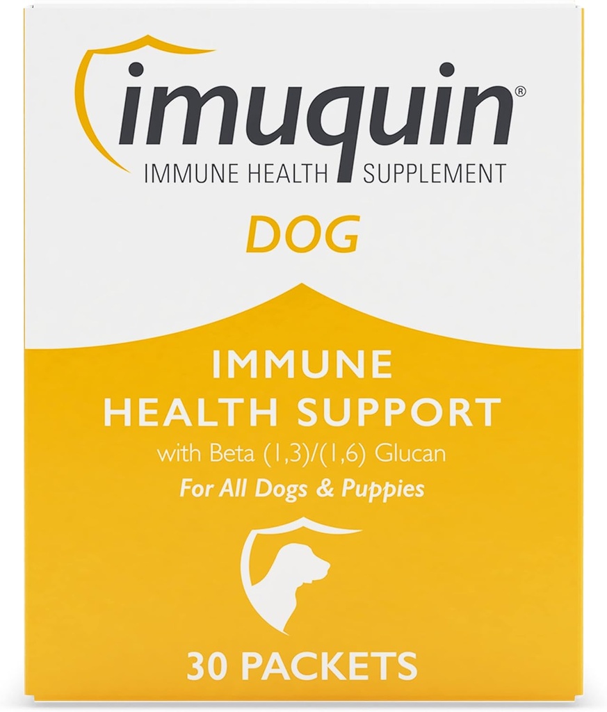 Nutramax Imuquin Immune Helse Supplement pulver for hunder og valper - med Beta Glucans, Marine Lipids, Vitaminer og Mineraler, 30 Pakker