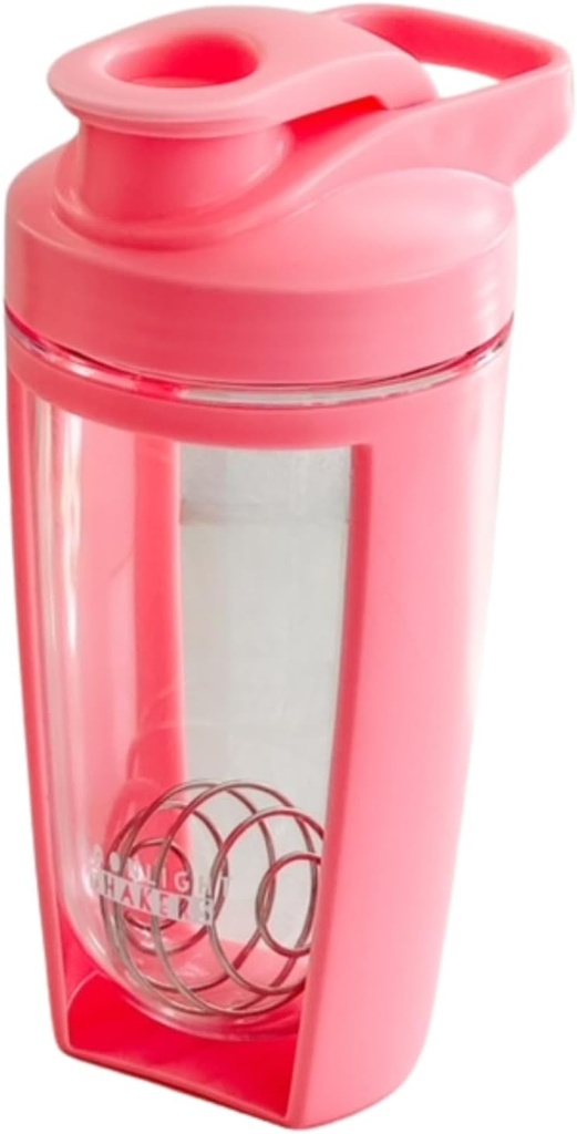 Moonlight Makers bonito 16 oz Protein Shaker garrafa com aço Whisk Ball - à prova de vazamento, Lavador de louça garrafa de ginástica segura, Shaker Cups para Protein Shakes e pré-treino Bebidas Mixer Cup, Fitness Gifts - Pink