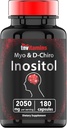 tnvitamins Inositol: 2,050mmg - 180 Capsule Manveen Inositol Powder Capsules per a Dones i Men Rutge 40: 1 Relació de Myo-Isitol a D-Chirohiro Isnosolip in the USA!