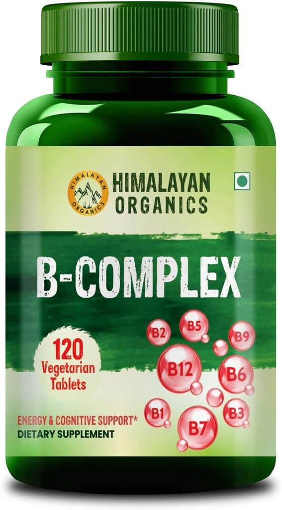 Himalayan Bios Vitamin B Complex mit 100% RDA B1, B2, B3, B5, B6, B9 & B12 | 120 Veg Tabletten