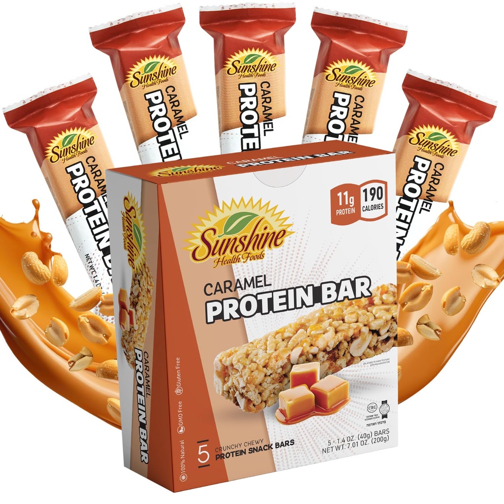 Gluten free Protein Bars, 5 Caramel Healthy Protein Bars for Aktif Lifestyle, Ideal Protein Bars for Meal Replacement, Perfect High Protein Bars for Muscle Recovery, and Substayed Energy