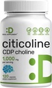 Citicoline CDP Choline, 1,000mg Zerbitzu bakoitzeko, 120 kapsulak - Indarra Choline gehigarria - B bitaminaren propietateak - Garuneko osasuna, memoria eta fokua sustatzen ditu - Ez-GMO
