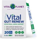 Vital Planet - Vital Gut Renew Powder Supplement for Leaky Gut Repair with L-Glutamine, Marshmallow and Ginger Root, DGL Licorice Root and Organic Aloe Vera, L Glutamine 6000mg, 20 Single Serve Packs