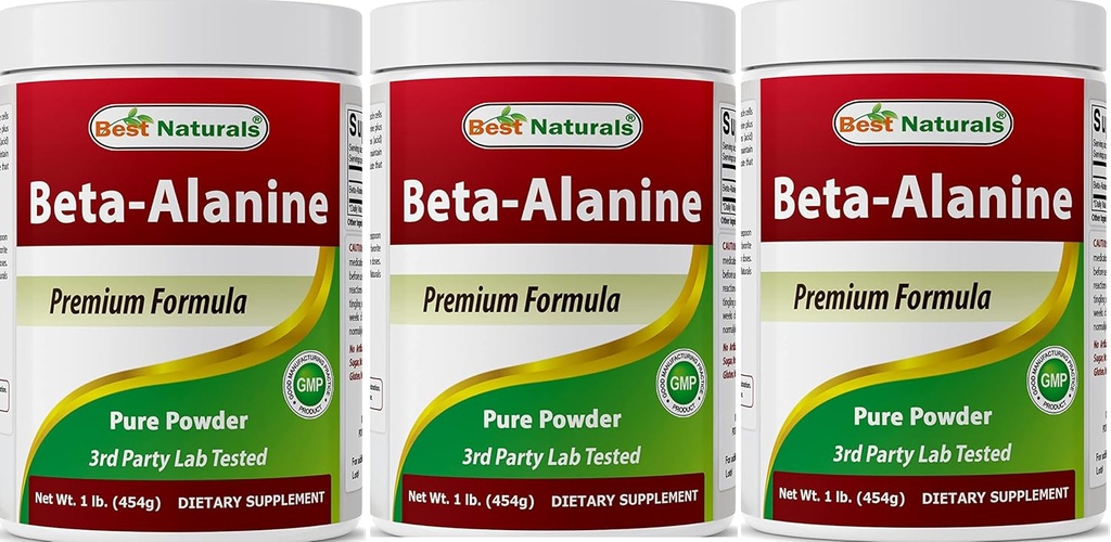 Best Naturals Beta Alanine ren pulver 1 pund (1 LB (pakke med 3))
