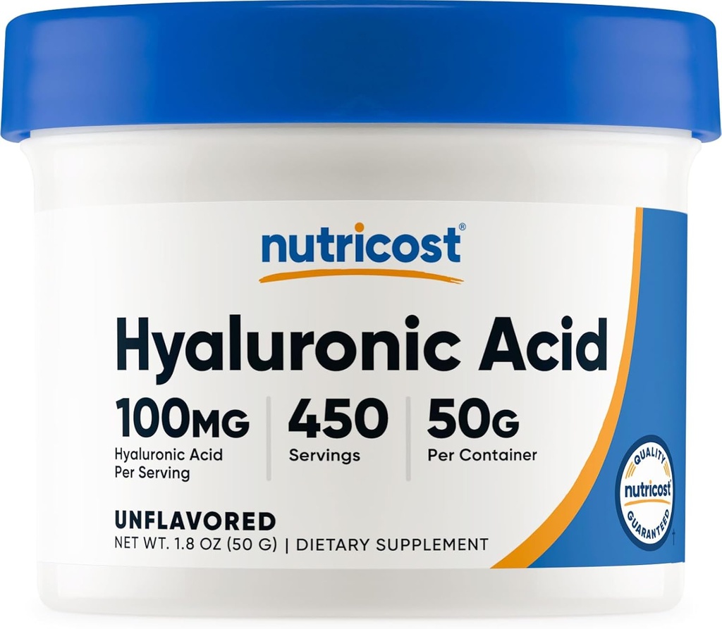 Nutricost Hyaluronic 산 분말 50 그램 - 수용성, 정밀한 분말, 글루텐 자유로운, 비 GMO