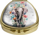 Box Luštna Baby Elephant Pill Case Pocket Purse Portable Travel Tablet Imetnik Organizator Steklena ovitek Okrasna Fan Shap