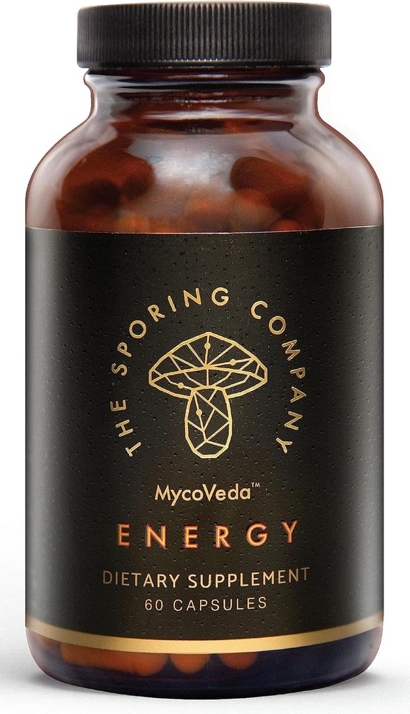 Energi - Suplemen Jamur - Cordyceps, Ashwangandha, Guarana - 3X Lebih Jamur - Energi Boost dan Stamina (60 Kapsul)