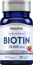 Piping Rock Biotin 1000mcg Fast Dissolve Tablet: 124; 90 Count 124; Berry Flavor Sublinual Pil Sublinual