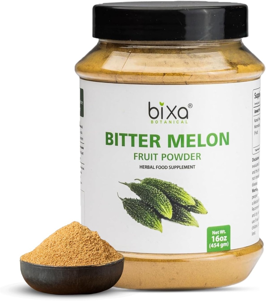 Bexa Botanical Bitter Melon Powder ) Ayurvedic herb helps Improve Liver Function ) Herbal supplement for Skin and Stomach -1 Pound (16 Oz/ 454 GRM)