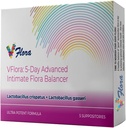 VagiBiom 5-Day Vflora (Lactobacillus crispatus + L. gasseri) to Balance Intimate Flora. Nourish and Nurture Good Flora for Skin Health. Ultra Potent 100% Natural Vegan (5 Suppositories)