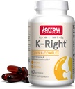 Jarrow Formulas Kright - Vitamin K- Complex (K1, MK-4, MK- 7, D3) - 60 Servere (Softgels) - Kosttilskud til ben & Kardiovaskulær Health Support - Vitamin K2 MK- 7 - Gluten Free
