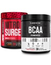 Jacked Factory Nitrosurge Shred Thermogenic Pre-Workout in Orange Pineapple & BCAA in Fruit Punch for Body Recomposition, Muscle Building and Recovery