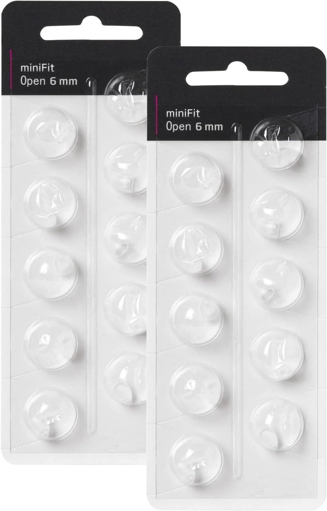 Hearing Aid Domes for Oticon Replacements, Oticon Minifit Open Vent Bass Domes (6 mm/2 Packs）, Universal Domes for Oticon Hearing Aid Supplies.
