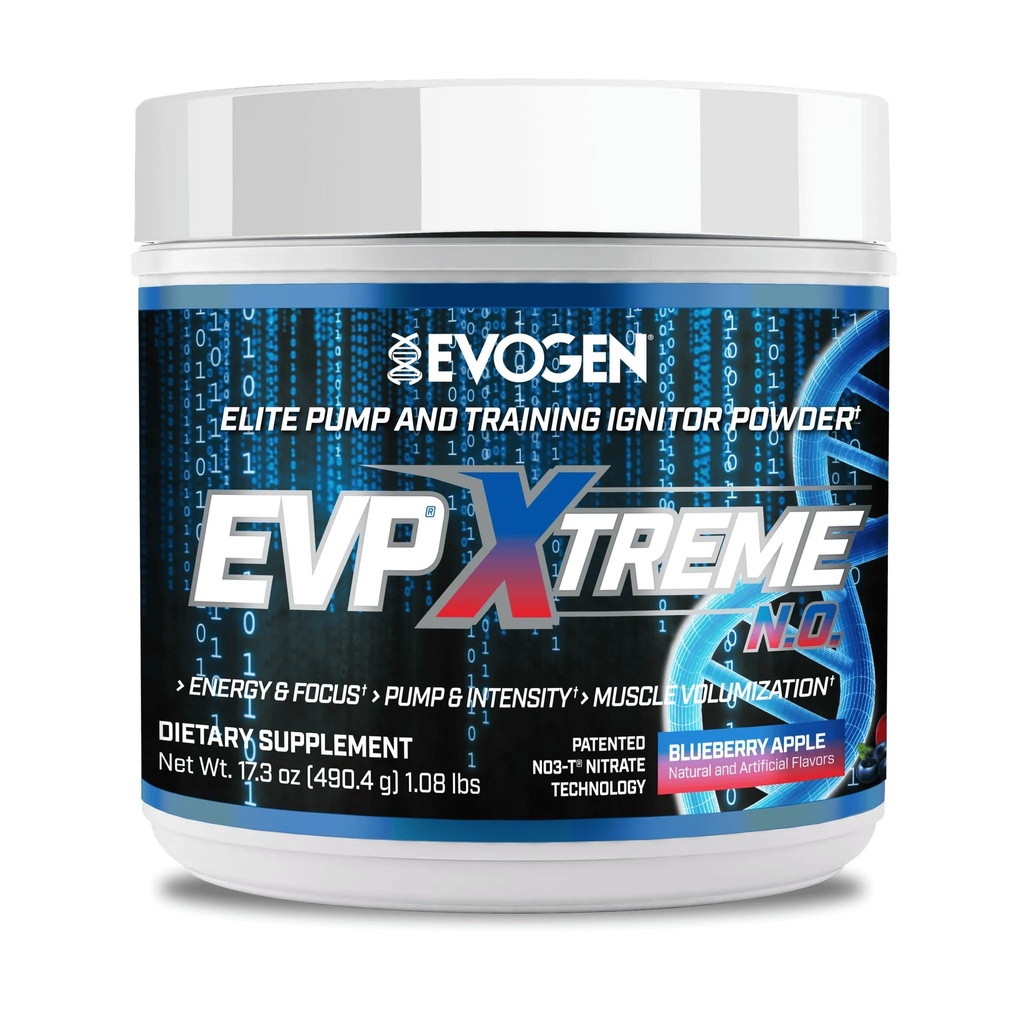 Evogen EVP Xtreme NO - Pre Workout Powder for Men & Women | Sugar Free Preworkout with Beta Alanine, Creatine, and Caffeine for Energy & Pump | Blueberry Apple | 40 Servings