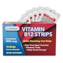 Vitamin B12 Strips 10 Pack | Easy Oral Dissolvable Mint Flavored Strips | 1500 mcg Strips | VIT B12 Dissolve Under Tongue | Methylcobalamin B-12 Vitamin Formula | Vegan Friendly & Gluten Free