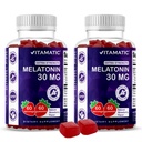 Vitamatic Sugar Free Melatonin 30mg per Gummy - 60 Servings - 60 Vegetarian Gummies - Non-Habit Forming Supplement (60 Count (Pack of 2))