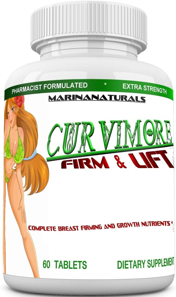 CURVIMORE FIRM AND LIFT Meme Şirketing, Kaldırma ve Cilt Sıkıntı - Enjoy Fuller, Şirketer ve Daha Büyük Kadınlar. 60 Tablet.