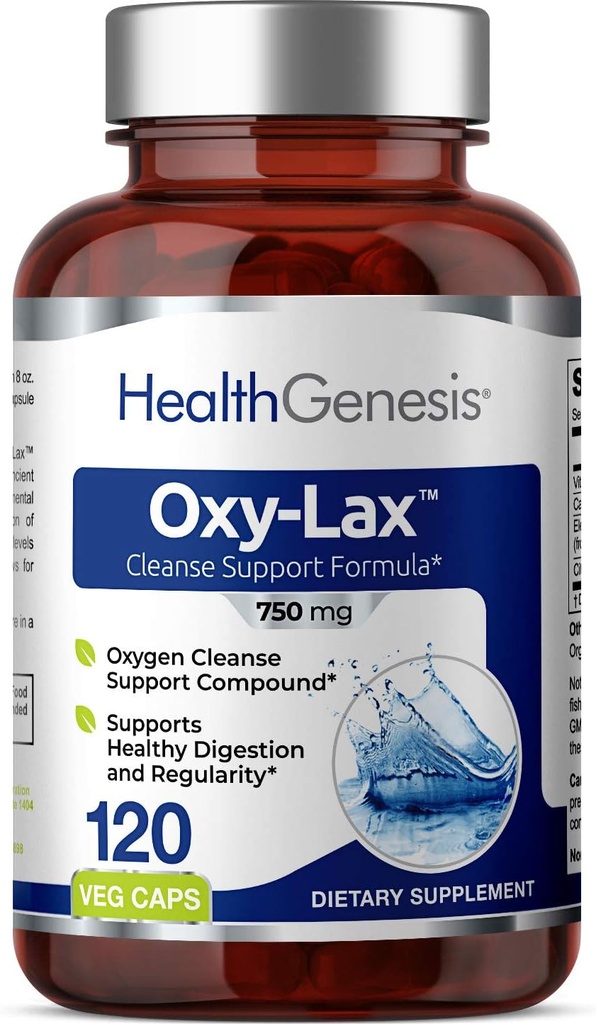Oxy- Lax 750 mg 120 Vcaps - Natural Magnesium Oxide Oxygen Baseret på Colon Cleanse Gentle Laxative Understøtter sund fordøjelse Tract Regularitet