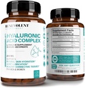 Hyaluronihappolisät 250 mg ja 200 mg C-vitamiini, 1000 mg L-proliini ja anti-aging edut, hyaluronihappo kapselit nuoren ihon, nivelet & Connective Tissue Health - 120 kapselia