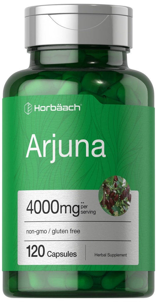 Horbaach Arjuna Capsules | 120 Count | Non-GMO, Gluten Free Supplement | from Arjuna Bark Herb Extract