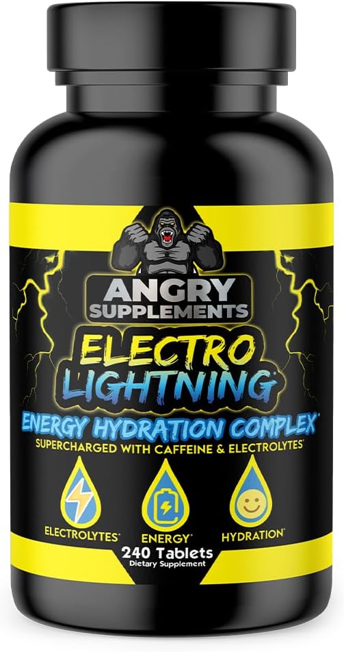 Ядосан добавки Electro Lightning Energy Hydration Complex Electrolyte Tablets - Хидрат с калций, магнезий, натрий, Калиеви и Кофеин Хапчета (240ct, 120 Day Supply)