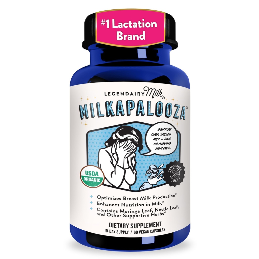 Legendairy Milk Milkapalooza Lactation Supplement for Breastfeeding Moms, Increase Breast Milk Supply with Organic Moringa, Fennel, Nettle, & Shatavari, Vegan Postpartum Essentials Fenugreek-Free 60ct