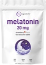 Mikro Malzemeler Melatonin 20 mg, 400 Tabletler | Doğal Strawberry Flavor | Hızlı Dissolve | No Drug | Vegetarian Friendly | Non-GMO, No Gluten, Sugar Free