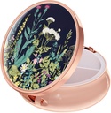 Rouidr Pill Box, 3 iecirkņu Medicine Pill Case, Small Metal Travel Medicine Box Purse & Pocket, Rose Gold, Dandelion