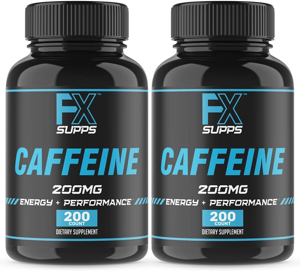 FXSUPPS Caffeine 200 mg Pills (-Pack, 400 Capsules) – Hỗ trợ hỗ trợ hỗ trợ năng lượng nhanh chóng cho nam và nữ hỗ trợ cảnh giác, Tiêu điểm và Mê Cung