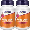 Acum Suplimente, Acid folic 800 mcg + B-12 (Cyanocobalamină) 25 mcg, B Complex Vitamina, 250 comprimate (Pachet de 2)