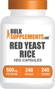 BulkSupplements.com Punainen Yeast Riisi Kapselit - Red Yeast Rice Supplement, Herbal Supplement - Vegan, 1 Kapseli per Serving, 240 Veg kapselia (Pack of 1)