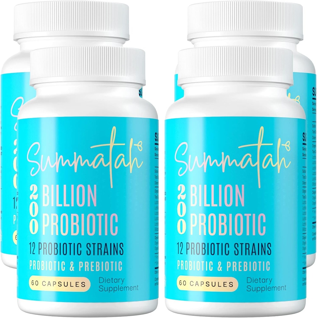 200 Milyar CFU Probiyotiks - Qadınlar və Kişilər üçün Probiyotikler, Prebiyotik ilə 12 Probiyotik Strains, Immune Digestive Gut Health Bloating & Gas, Raf Stable - 240 Days Supply