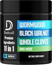 11en1 Capsules de wormwood - 180 Capsules extraites de noyer noir, girofle, gingembre, curcuma, pomme, Berberine HCl et plus - Support système immunitaire pendant 3 mois