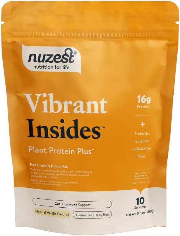 Nuzest Protin บวก | Vibrant ins | Vanilla | Guit Health, Digestion and Immun Profiles  Vitamin | | | 8.8oz/ 250g (10 servings)