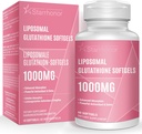 Lipozomální Glutathione Softgels 1500MG, snížený Glutathione dodatek s vitaminem C, lepší absorpce, Non- GMO Výkonný antioxidant pro zdravé stárnutí, detox, imunitní zdraví, 60 Softgels