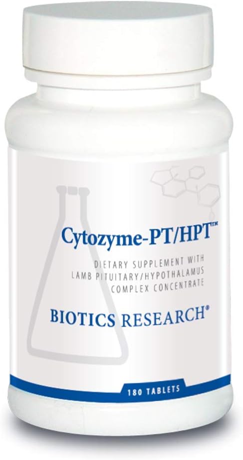 Biotics Research Cytozyme PT HPT Lamb Pituitary Hypothalamus Complex, stöder funktionen hos den hypofysiska körteln och Hypothalamus, Adrenal Health, Brain Boost 180 tabletter