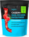 LEGION Casein Protein Powder (Strawberry) - Powder Micellar de liberación lenta - Non-GMO, Gluten-Free & Naturally Sweetened Casein Powder from Grass-Fed Cows