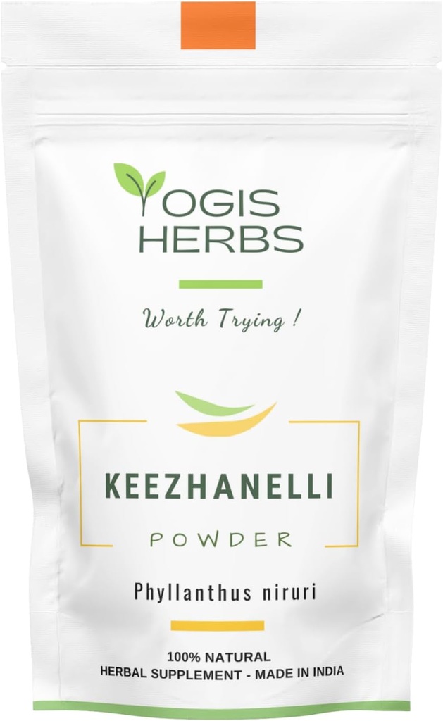 YOGIS HERBS Keezhanelli pulver (Phyllanthus Niruri) | Chanca Piedra Stone Breaker – Liver, Njur og Gallblader Support– fersk og ren herbal Supplement (8 oz)