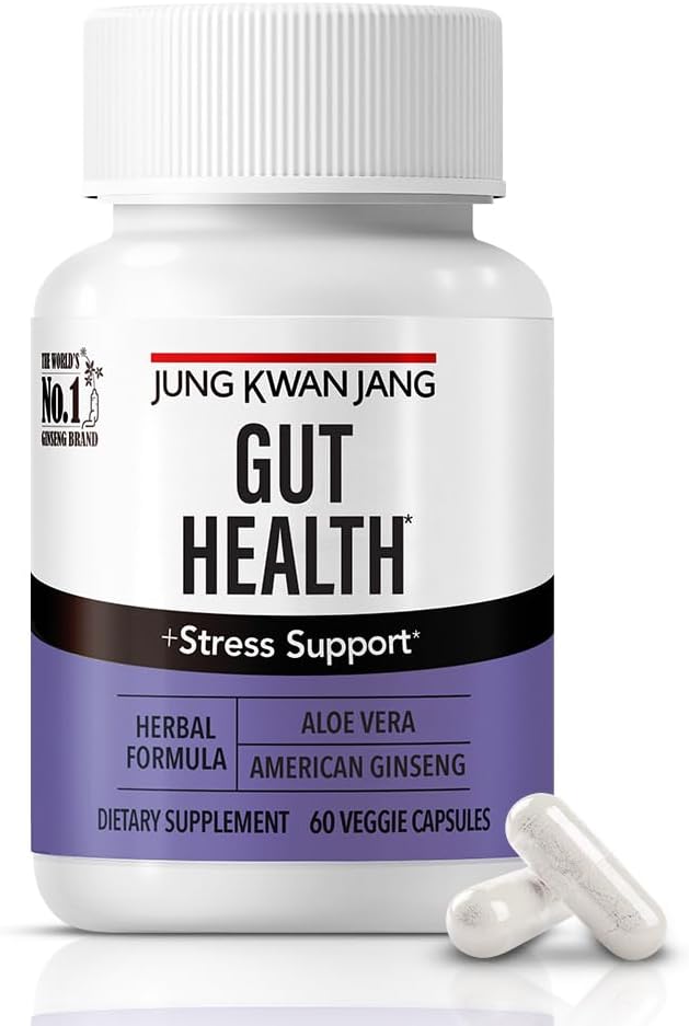 JungKwanjang Guot Resortment ร่วมกับ Aloe Werai (833mg) และอเมริกากินเซินสําหรับ Gut Health, Digestion, Immunitity, 60 Capsutions for Men and man