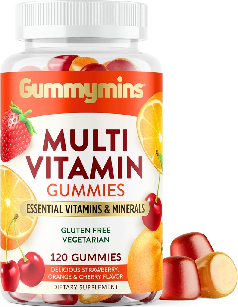 Gummymins ® Premium Multivitamin Gummies • 124; Ingen kunstige farver eller flavors • 124; Multi Vitamin Gummies til kvinder & mænd • 124; Gluten / Dairy / Soy Free, Vegetar, Gummian Vitamin • 124; 120 Greve, 60 Day Supply