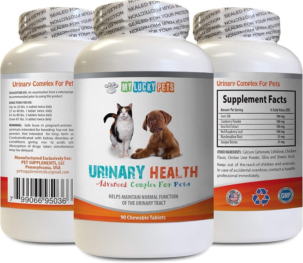Dog Bladder Care - Pets Urinary Health complex - Con chó và con mèo - Blud Bladder hỗ trợ - Dog Cranberry phụ trợ - 1 chai (90 phương pháp)