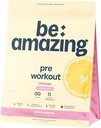BE AMAZING Caffeine Free Pre Workout Powder, Vegan Supplement with Ashwagandha & Adaptogens for Night Workouts, Sugar Free Drink Mix for Men & Women, Gluten Free, Pink Lemonade, 30 Servings