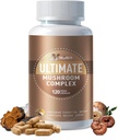 Mushroom Complex Supplement 2600mg, 120 kapselia - 10 sieniä Blend - Reishi, Lions Mane, Cordyceps, Chaga, Turkey Tail, Maitake, Shiitake, Oyster Nootropic Complex - aivot, energia, Focus pillereitä