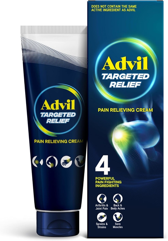 Advil målrettet lindring smerte lindrer krem, opptil 8 timers kraftig relief av mindre ledsmerter, leddsmerter, nedre ryggsmerter og muskelsmerter - 4 oz