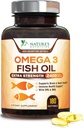 Omega 3 Fish dầu 2400 mg – 3 năng lượng EPA & DHA Fatty acid cho tim, bộ não và tham gia hỗ trợ – Wild-Caught, Burpless, Sugar Flavor phụ trợ tự nhiên, Non-GO, Gluten- Free – 180 Softgels