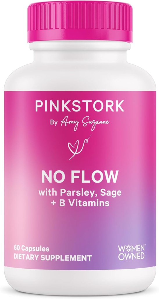 Cicogna rosa senza flusso: Asciugare il latte materno con salvia, Parsley e B Vitamine, Postpartum Essentials per le donne per fermare l'allattamento al seno e la produzione di latte decreare, 60 capsule